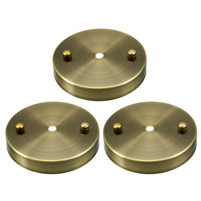 Harfington Uxcell Retro Ceiling Light Plate Pointed Base Chassis Disc Pendant Accessories 120mmx20mm Bronze Tone w Screw 3pcs