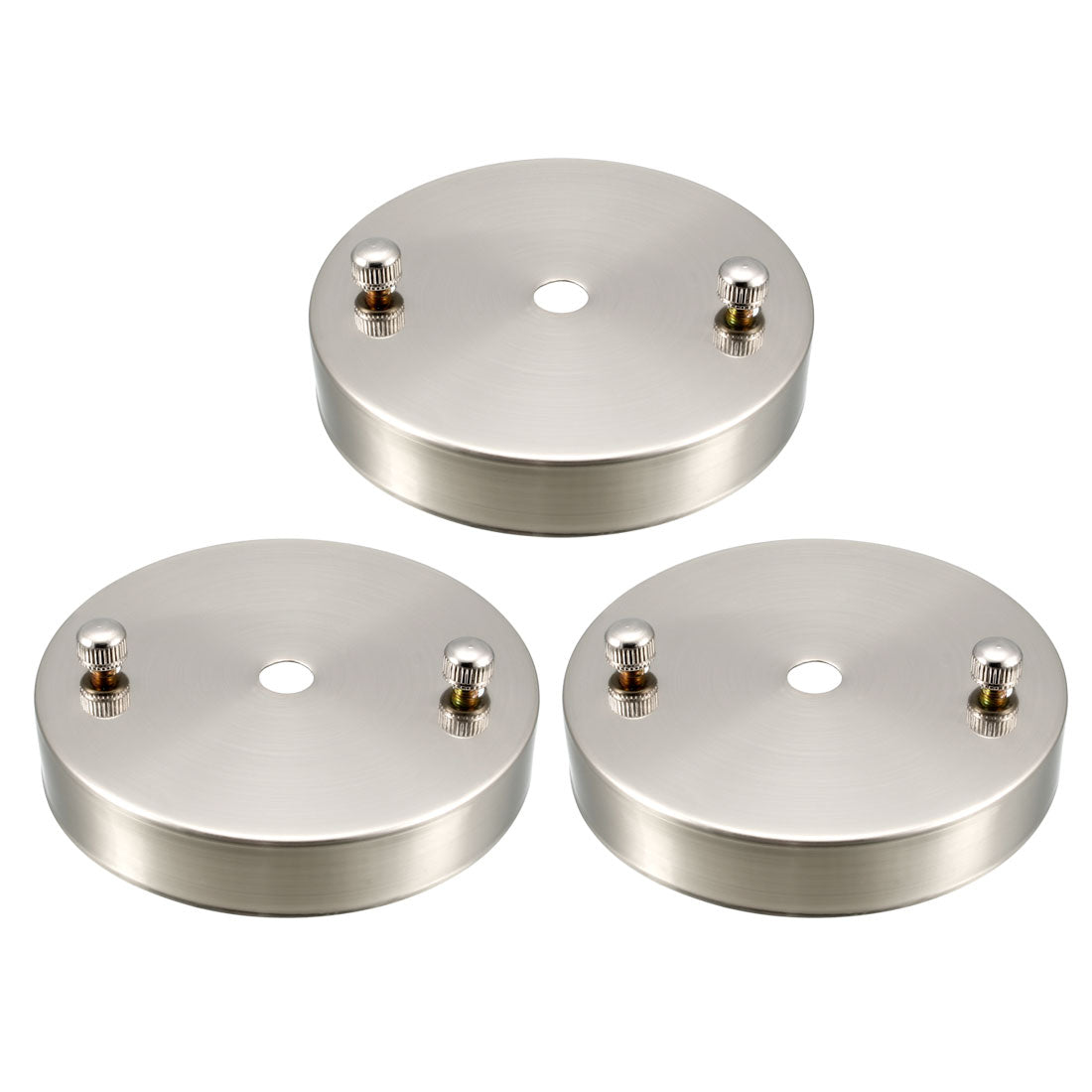 uxcell Uxcell Retro Ceiling Light Plate Pointed Round Base Chassis Disc Pendant Accessories 97mmx20mm Nickel w Screw 3pcs