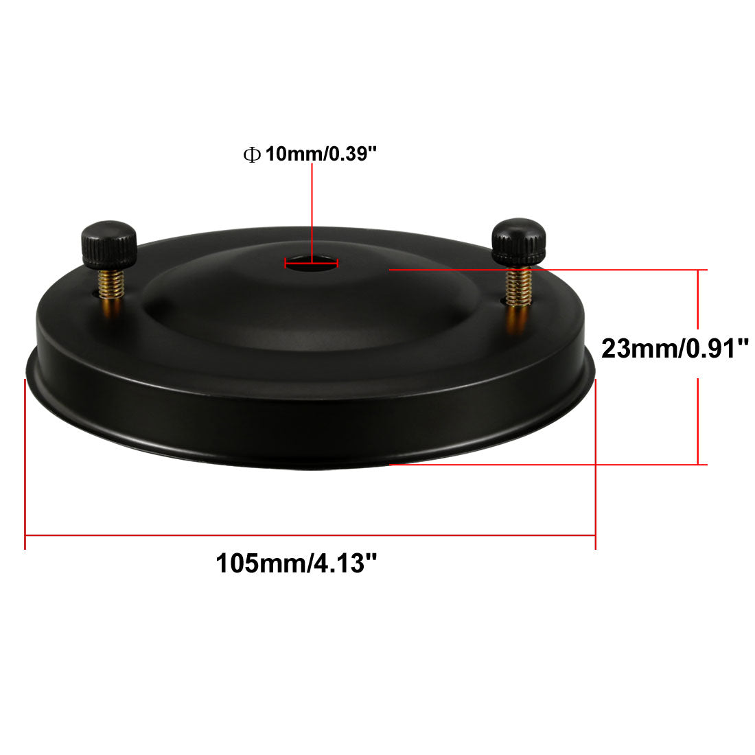 uxcell Uxcell Retro Ceiling Light Plate Pointed Base Chassis Disc Pendant Accessories 105mmx23mm Black w Screw 3pcs