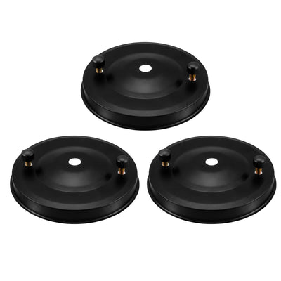 Harfington Uxcell Retro Ceiling Light Plate Pointed Base Chassis Disc Pendant Accessories 105mmx23mm Black w Screw 3pcs