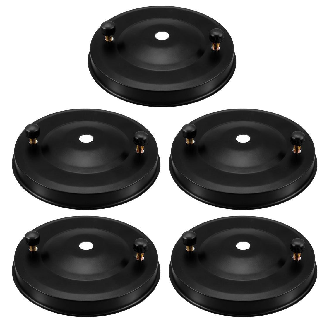 uxcell Uxcell Retro Ceiling Light Plate Pointed Base Chassis Disc Pendant Accessories 105mmx23mm Black w Screw 5pcs