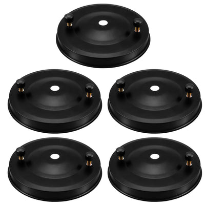 Harfington Uxcell Retro Ceiling Light Plate Pointed Base Chassis Disc Pendant Accessories 105mmx23mm Black w Screw 5pcs
