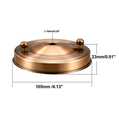 Harfington Uxcell Retro Ceiling Light Plate Pointed Base Chassis Disc Pendant Accessories 105mmx23mm Copper Tone w Screw