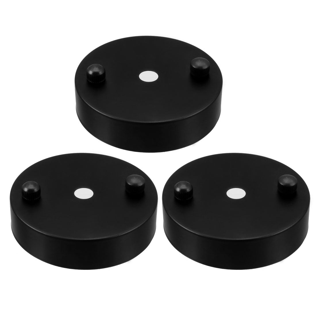 uxcell Uxcell Retro Ceiling Light Plate Pointed Base Chassis Disc Pendant Accessories 80mmx20mm Black w Screw 3pcs