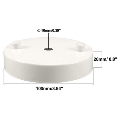 Harfington Uxcell Retro Ceiling Light Plate Pointed Base Chassis Disc Pendant Accessories 100mmx20mm White w Screw