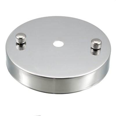 Harfington Uxcell Retro Ceiling Light Plate Pointed Base Chassis Disc Pendant Accessories 100mmx17mm Chrome w Screw