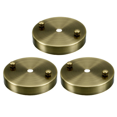 Harfington Uxcell Retro Ceiling Light Plate Pointed Base Chassis Disc Pendant Accessories 100mmx20mm Bronze w Screw 3pcs