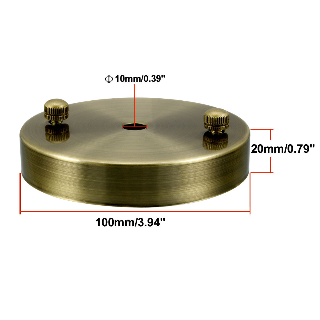 uxcell Uxcell Retro Ceiling Light Plate Pointed Base Chassis Disc Pendant Accessories 100mmx20mm Bronze w Screw 5pcs
