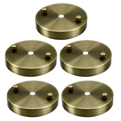 Harfington Uxcell Retro Ceiling Light Plate Pointed Base Chassis Disc Pendant Accessories 100mmx20mm Bronze w Screw 5pcs