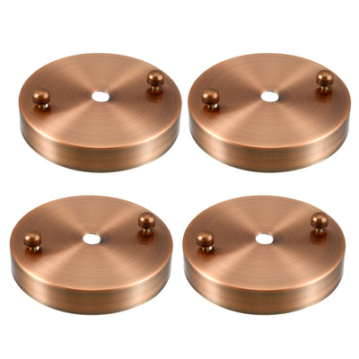 Harfington Uxcell Retro Ceiling Light Plate Pointed Base Chassis Disc Pendant Accessories 100mmx20mm Copper Tone w Screw 4pcs
