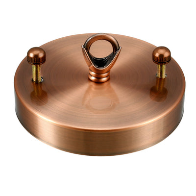Harfington Uxcell Retro Ceiling Light Plate Pointed Base Chassis Disc Pendant Accessories 100mmx20mm Copper Tone w Screw 3pcs
