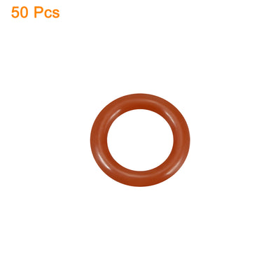Harfington Uxcell Silicone O-Ring VMQ Seal Rings Sealing Gasket Red 50PCS