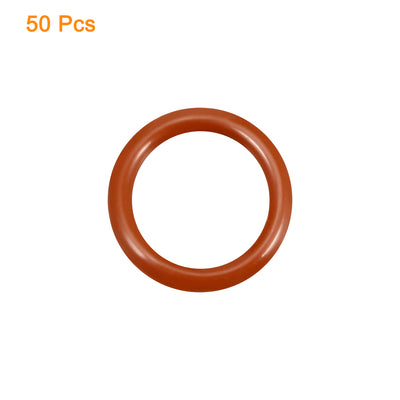 Harfington Uxcell Silicone O-Ring VMQ Seal Rings Sealing Gasket Red 50PCS