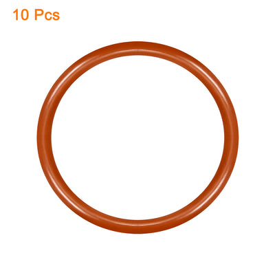 Harfington Uxcell Silicone O-Rings Outside Diameter VMQ Seal Rings Sealing Gasket Red