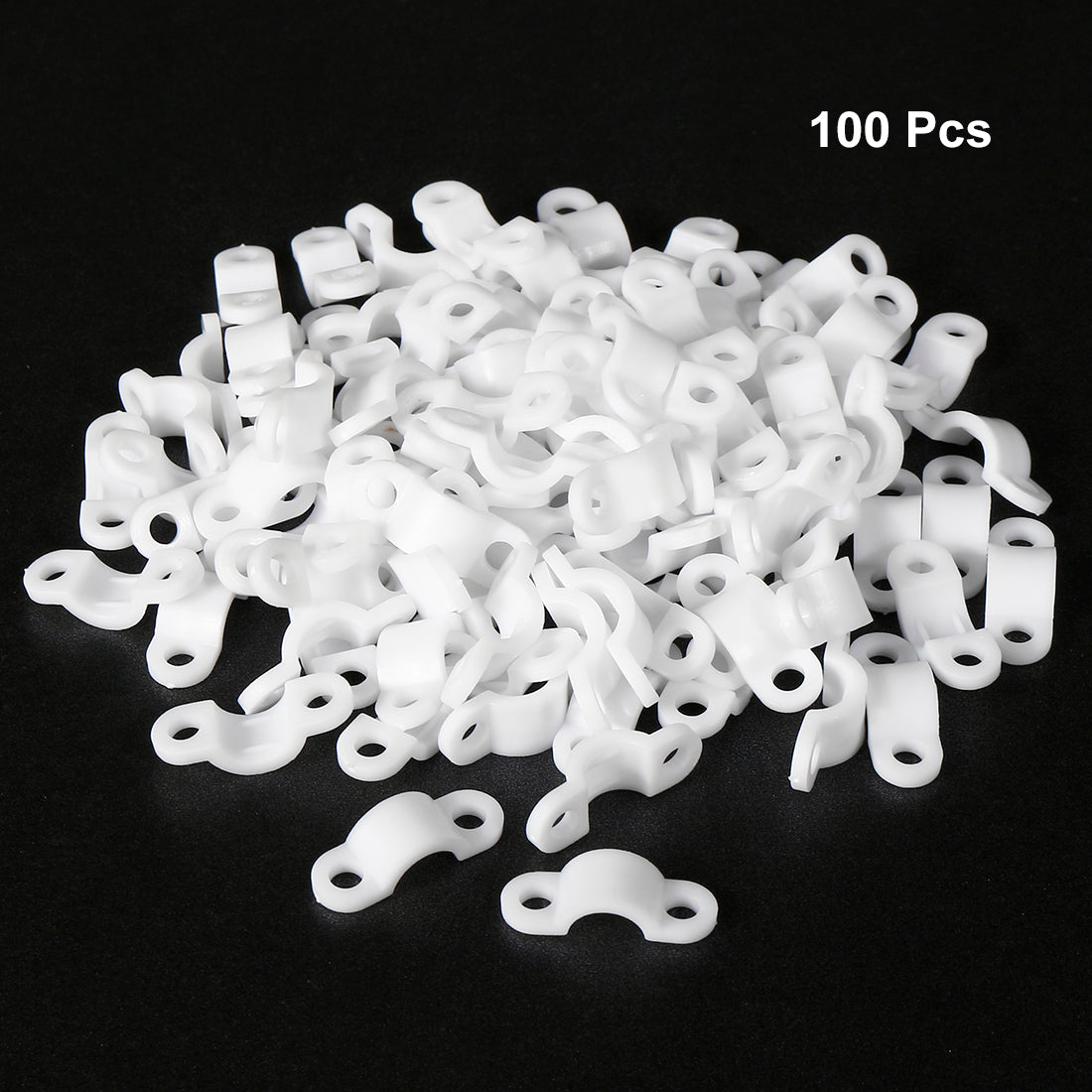 uxcell Uxcell 100pcs Nylon Cable Clamp Wire Tube Fastener Fixing Clip Curve White