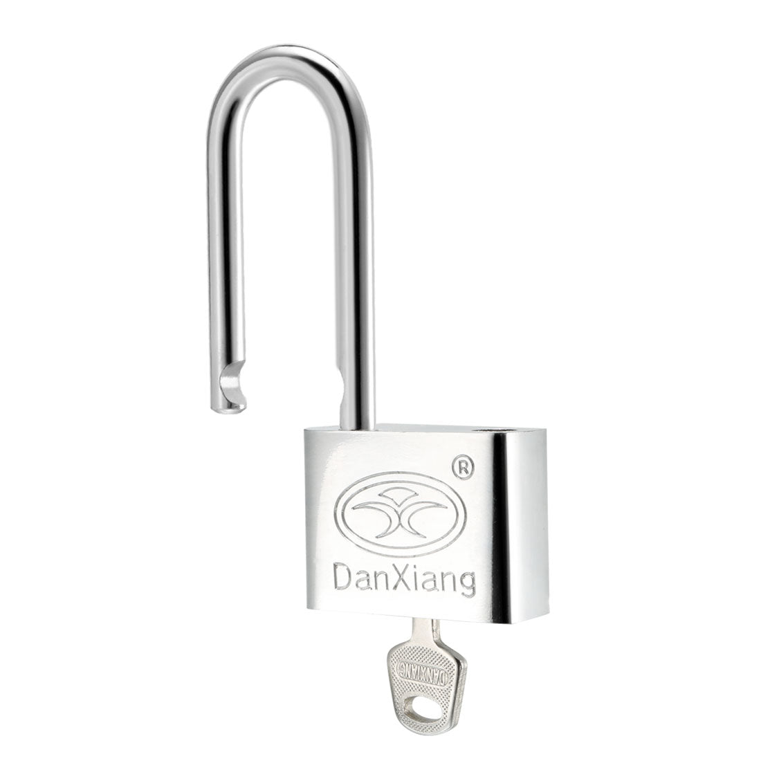 uxcell Uxcell 50mm Body Wide Stainless Steel Padlock Chrome Finish Harden Long Shackle, Keyed Different