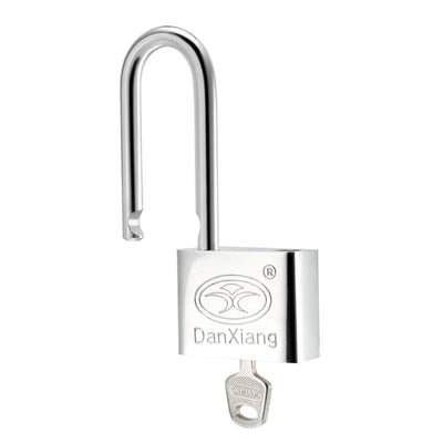 Harfington Uxcell 50mm Body Wide Stainless Steel Padlock Chrome Finish Harden Long Shackle, Keyed Different
