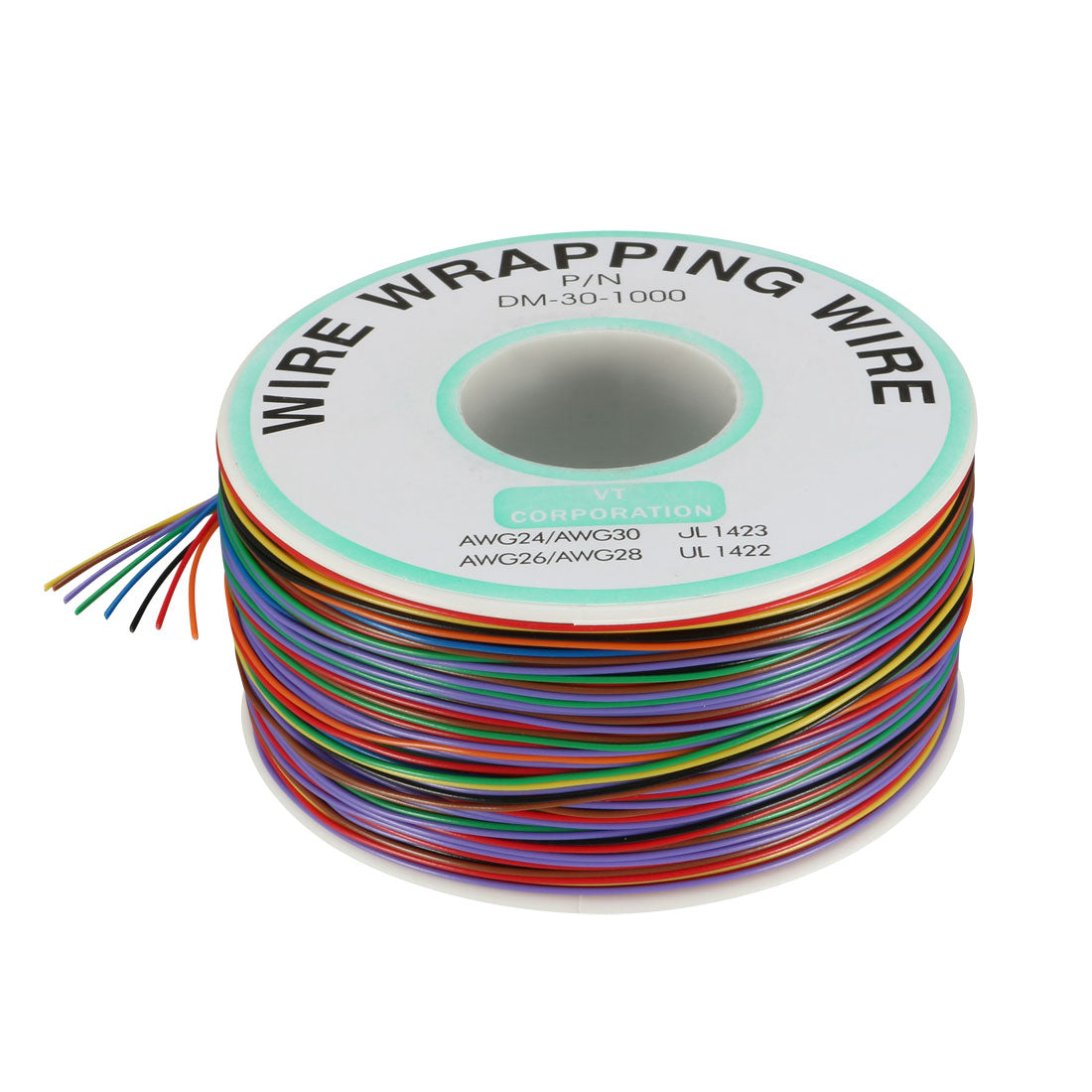 uxcell Uxcell Wrapping Wire Tin Plated Copper Wire P/N 30 AWG 250M Length 8 Colors
