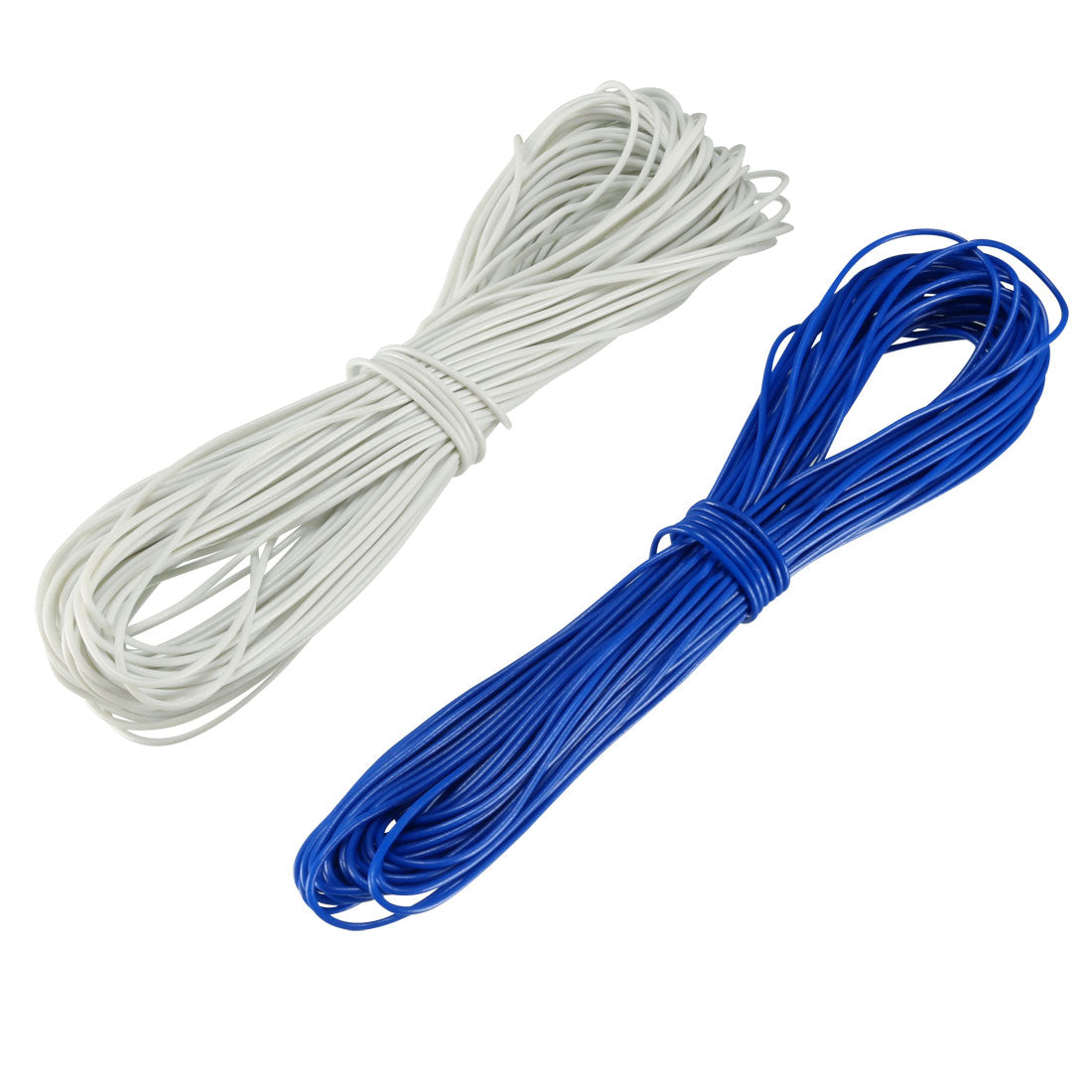 uxcell Uxcell 2 Pcs Wrapping Wire Tin Plated Copper Wire P/N 30 AWG 10M Length White blue