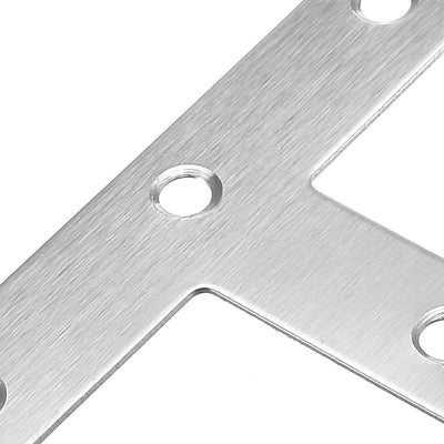 Harfington Uxcell Flat T Shape Repair Mending Plate, 80mmx80mm, Stainless steel Joining Bracket Support Brace, 10pcs