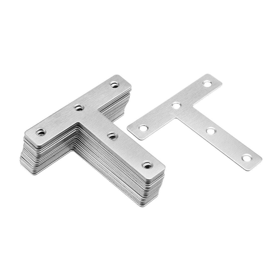 uxcell Uxcell Flat T Shape Repair Mending Plate, 80mmx80mm, Stainless steel Joining Bracket Support Brace, 20 pcs