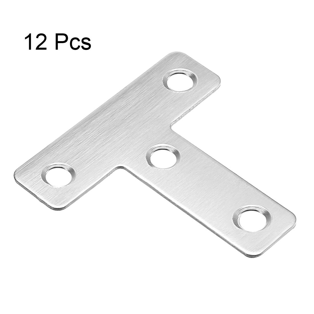 uxcell Uxcell Flat T Shape Repair Mending Plate, 50mmx50mm, Stainless steel Joining Bracket Support Brace, 12 pcs