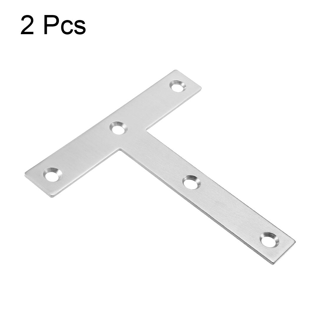 uxcell Uxcell Flat T Shape Repair Mending Plate, 120mmx120mm, Stainless steel Joining Bracket Support Brace, 2 Pcs