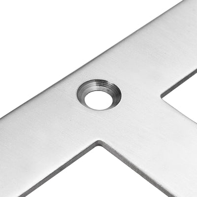 Harfington Uxcell Flat T Shape Repair Mending Plate, 120mmx120mm, Stainless steel Joining Bracket Support Brace, 2 Pcs