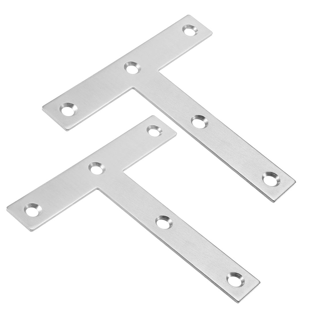 uxcell Uxcell Flat T Shape Repair Mending Plate, 120mmx120mm, Stainless steel Joining Bracket Support Brace, 2 Pcs