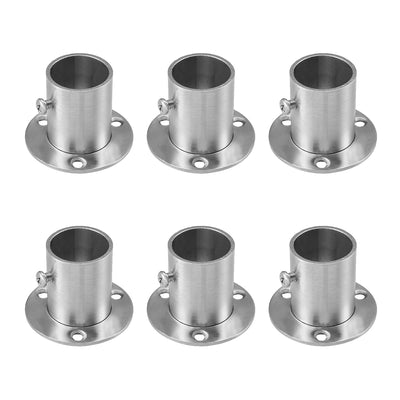 uxcell Uxcell Wardrobe Pipe Bracket, 25mm Dia, Wall Mount Hanging Rail Rod Support Socket 6pcs