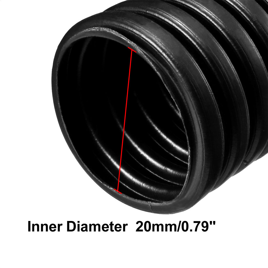 uxcell Uxcell 1 M 20 x 25 mm PP Flexible Corrugated Conduit Tube for Garden,Office Black