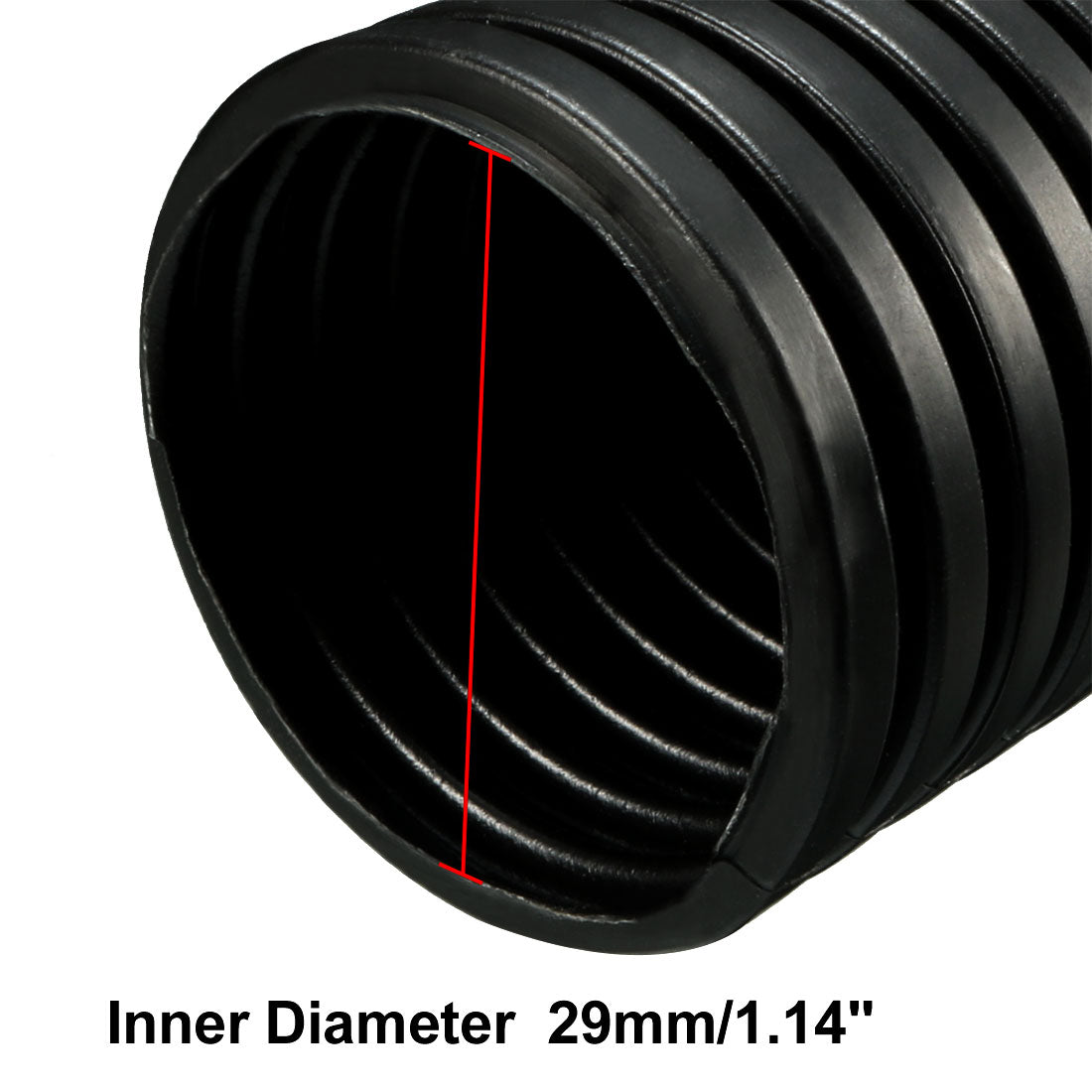 uxcell Uxcell 2 M 29 x 34.5 mm PP Flexible Corrugated Conduit Tube for Garden,Office Black