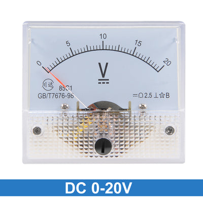 Harfington Uxcell DC 0-20V Analog Panel Voltage Gauge Volt Meter 85C1 2.5% Error Margin