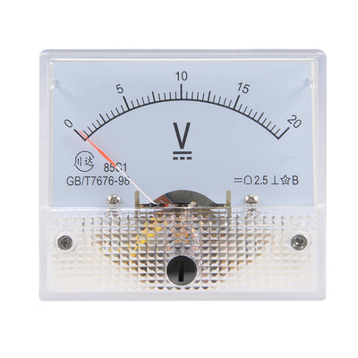 Harfington Uxcell DC 0-20V Analog Panel Voltage Gauge Volt Meter 85C1 2.5% Error Margin