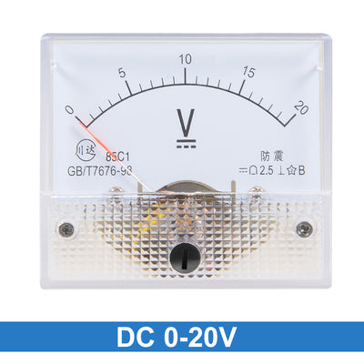 Harfington Uxcell DC 0V-20V Analog Panel Voltage Gauge Volt Meter 85C1 2.5% Error Margin
