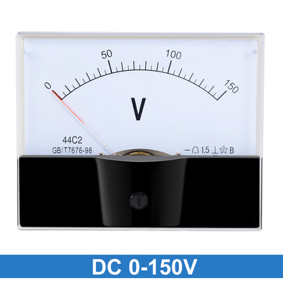 Harfington Uxcell DC0-150V Analog Panel Voltage Gauge Volt Meter 44C2 1.5% Error Margin