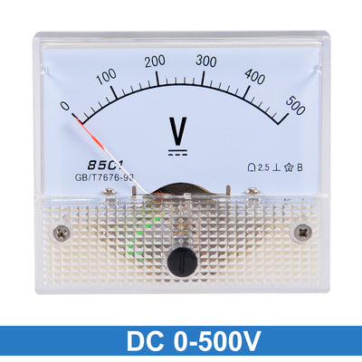 Harfington Uxcell DC 0-500V Analog Panel Voltage Gauge Volt Meter 85C1 2.5% Error Margin