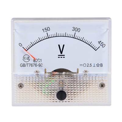 Harfington Uxcell DC 0-450V Analog Panel Voltage Gauge Volt Meter 85C1 2.5% Error Margin