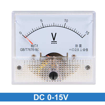 Harfington Uxcell DC 0-15V Analog Panel Voltage Gauge Volt Meter 85C1 2.5% Error Margin