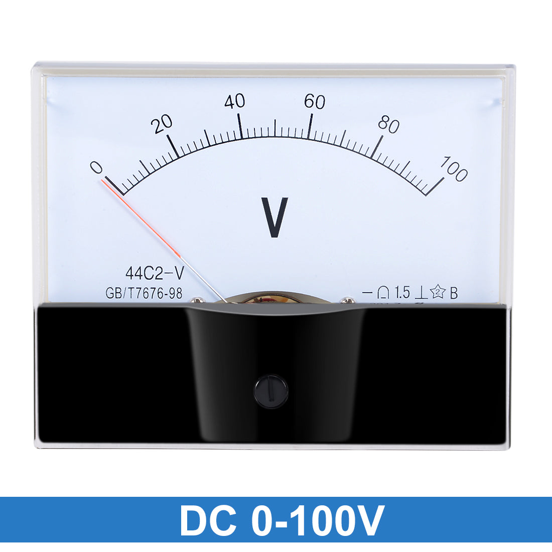 uxcell Uxcell DC 0-100V Analog Panel Voltage Gauge Volt Meter 44C2 1.5% Error Margin