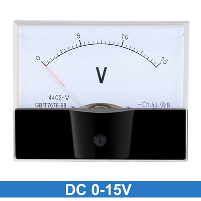 Harfington Uxcell DC 0-15V Analog Panel Voltage Gauge Volt Meter 44C2 1.5% Error