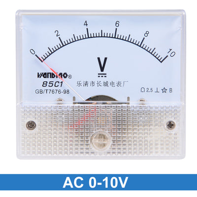 Harfington Uxcell DC 0-10V Analog Panel Voltage Gauge Volt Meter 85C1 1.5% Error Margin