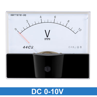 Harfington Uxcell DC 0-10V Analog Panel Voltage Gauge Volt Meter 44C2 1.5% Error