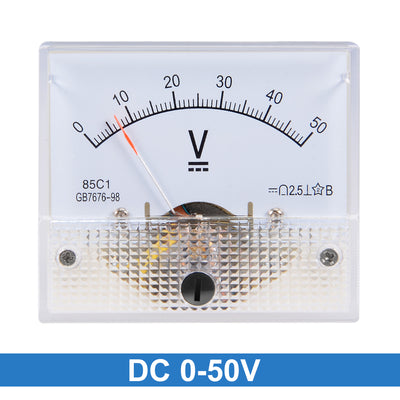 Harfington Uxcell DC 0-50V Analog Panel Voltage Gauge Volt Meter 85C1 2.5% Error