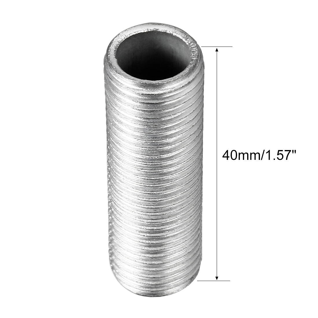 uxcell Uxcell Zinc Plated Lamp Pipe Nipple M10 40mm Length 1mm Pitch All Threaded 10Pcs