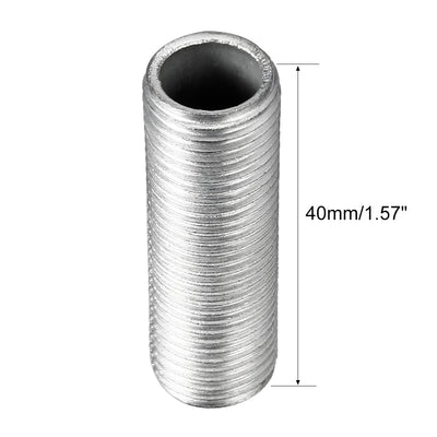 Harfington Uxcell Zinc Plated Lamp Pipe Nipple M10 40mm Length 1mm Pitch All Threaded 10Pcs