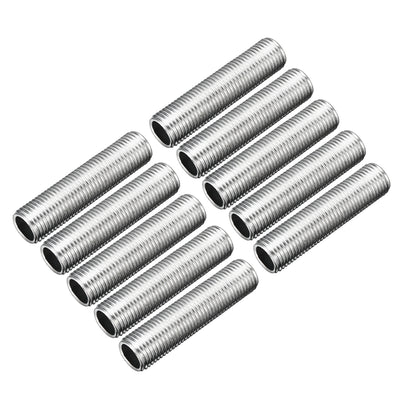 Harfington Uxcell Zinc Plated Lamp Pipe Nipple M10 40mm Length 1mm Pitch All Threaded 10Pcs