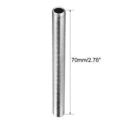Harfington Uxcell Zinc Plated Lamp Pipe Nipple M10 70mm Length 1mm Pitch All Threaded 10Pcs
