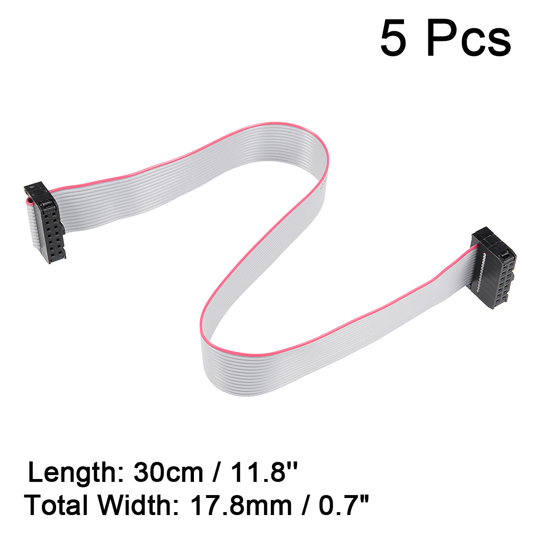 thumbnail image 2 of Uxcell 14 Pin Flat Ribbon Cable Connectors - 5 Pack 30cm Female Headers For PCB Wiring 2 of 12