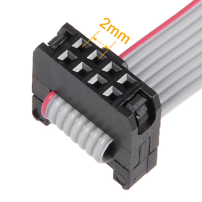 Harfington Uxcell IDC 8 Pins Connector Flat Ribbon Cable Female Connector Length 30cm 2mm Pitch,5pcs